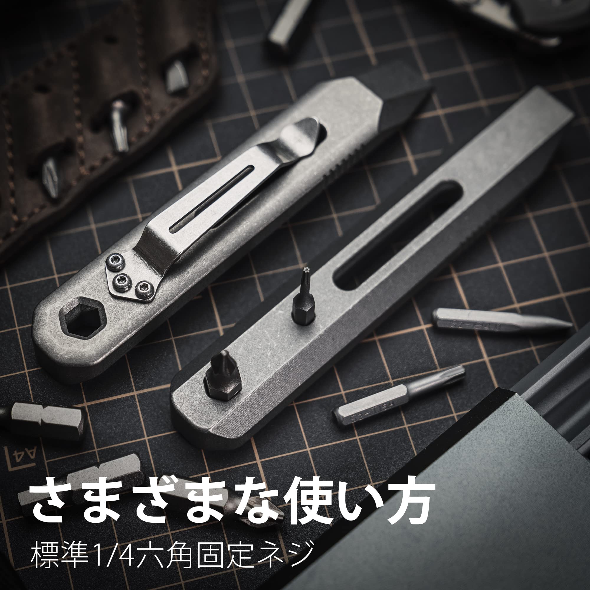 Amazon.co.jp: KeyUnity EDC プライバー チタン クリップ付き KR00